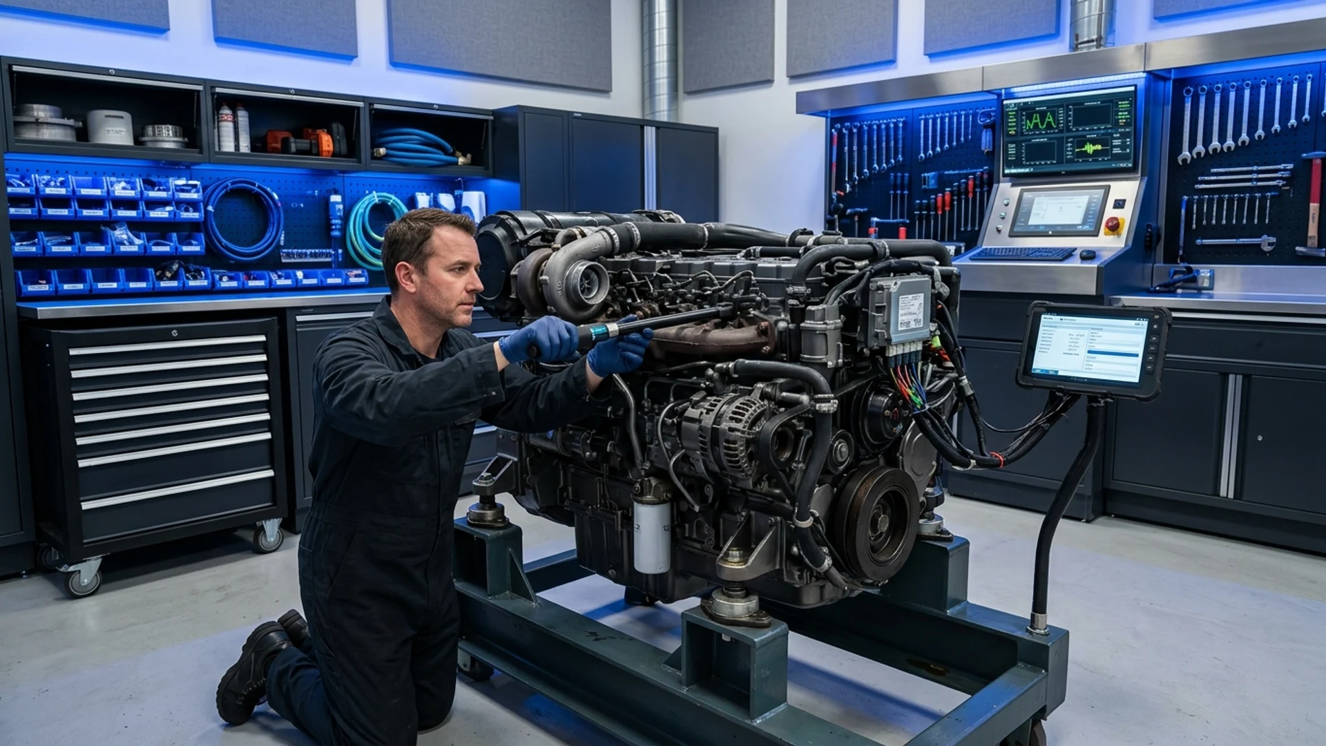 DM MARİN atölyesinde marin motor tamiri ve mekanik bakım çalışması