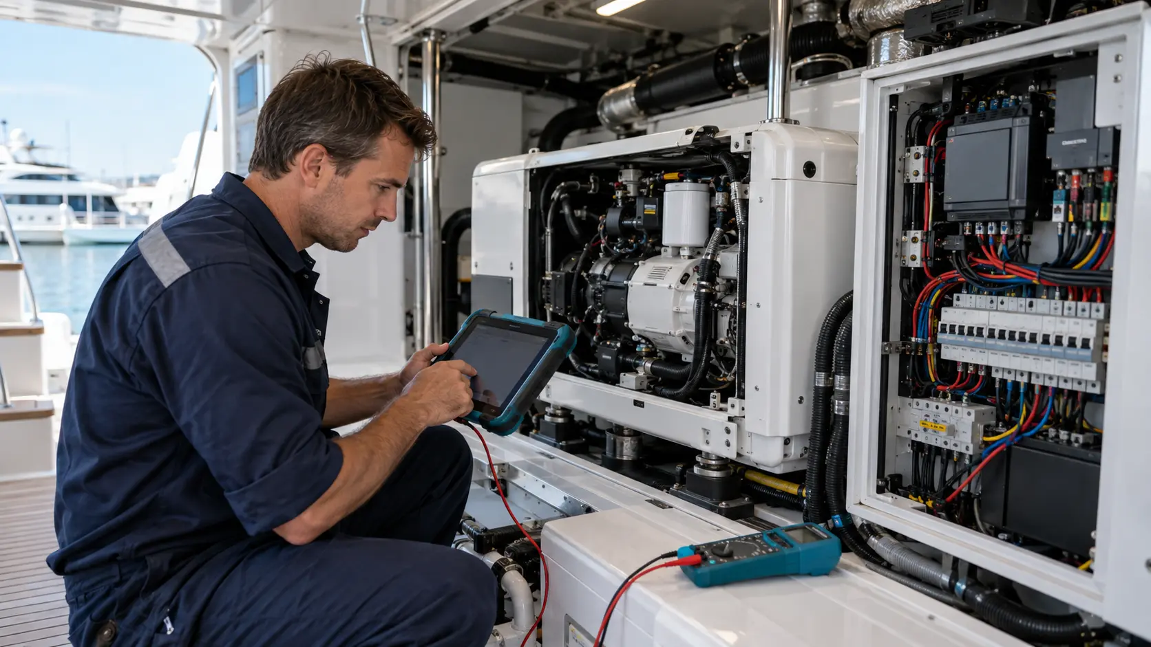 Yatta marin jeneratör ve elektrik sisteminde cihazlı arıza tespiti
